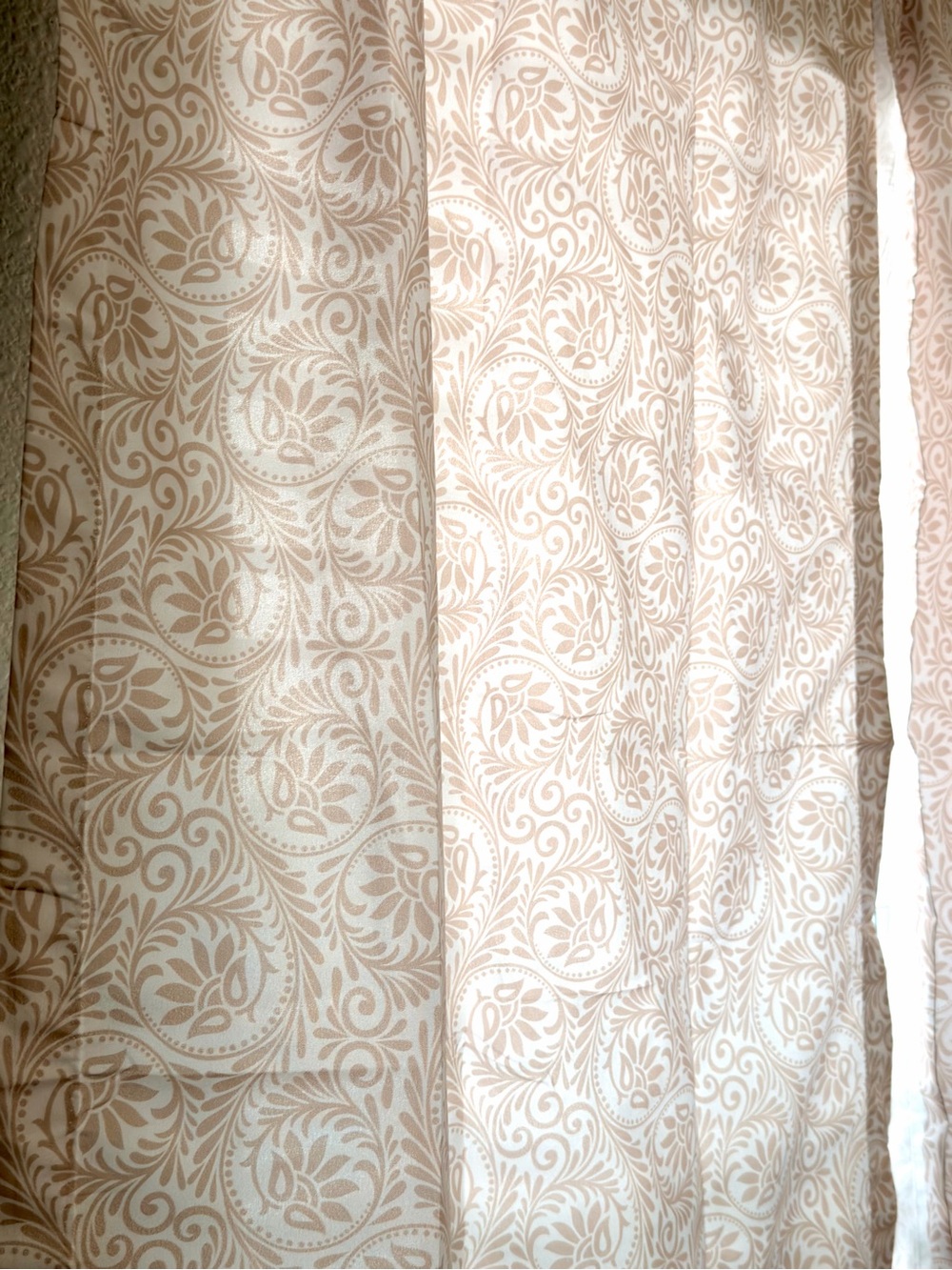 Cream Beige Botanical Floral Curtain Panels 28x63 Set of 2